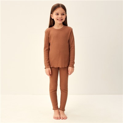 Пижама детская SL HOME, размер 34 (122-128 см), цвет кофейный