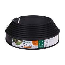 Лента бордюрная, 10 см×10 м, толщина 1 мм, пластиковая, чёрная, KANTA