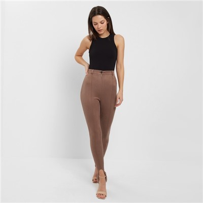 Легинсы классические женские MINAKU: Casual Collection, кофе, размер 42