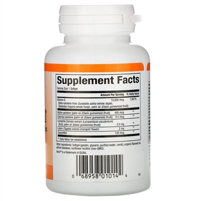 Natural Factors, BetaCareAll, 15 000 мкг, 90 капсул