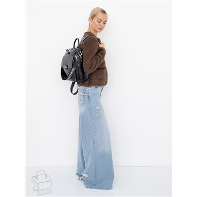 Рюкзак женский кожаный 21023-8 black Polina&Eiterou