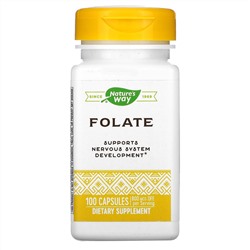 Nature's Way, Folate , 800 mcg, 100 Capsules
