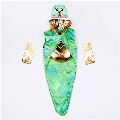 Карнавальный костюм детский «Новогодняя змея»: жилетка, нагрудник, шапка, нарукавники, рост 116-128 см