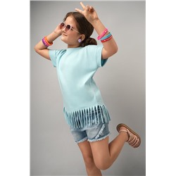 Футболка с бахромой для девочки Happyfox