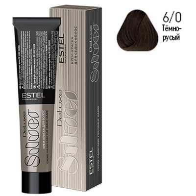 ЭстельDeLuxe Silver Крем-краска для волос 6/0 Темно-русый 60 мл