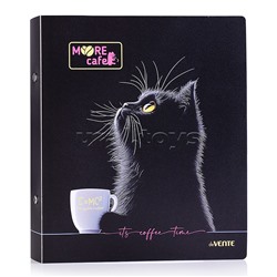 Папка на кольцах "MooreCafe" A5 (200x225x35 мм) 2 кольца Ø 30 мм, полипропилен 800 мкм, фактура "песок" для бумажных блоков и вкладышей, внутренний карман 160 мкм, индивидуальная упаковка, непрозрачная с дизайном