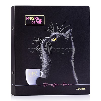 Папка на кольцах "MooreCafe" A5 (200x225x35 мм) 2 кольца Ø 30 мм, полипропилен 800 мкм, фактура "песок" для бумажных блоков и вкладышей, внутренний карман 160 мкм, индивидуальная упаковка, непрозрачная с дизайном