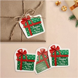 Шильдик на подарок Новый год «Подарок от Деда мороза», 6.5×6.5 см