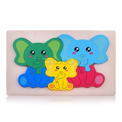Пазл-вкладыш "Семья слоников"