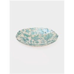 Блюдо для подачи «Дельмар. Морской мир», d=33 см, стекло, бирюзовое