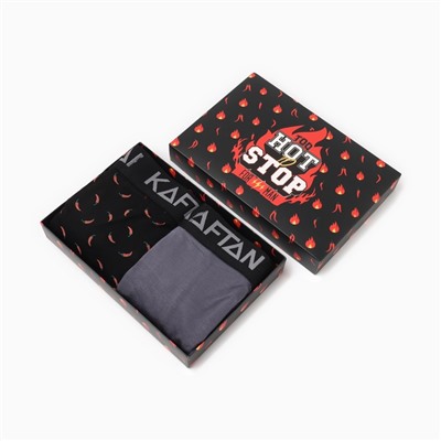 Набор трусов KAFTAN Hot Stop 2 штуки, чёрный/серый, размер 50