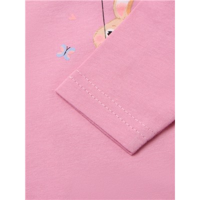Боди детское с длинным рукавом «Зайка», рост 68 см, розовое