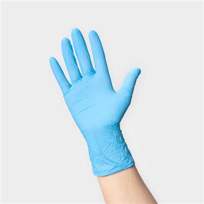 Перчатки нитриловые Nitrile, смотровые, нестерильные, размер XL, 200 шт/уп (100 пар), голубые