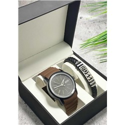 Подарочный набор для мужчины часы и браслет + коробка #22853349