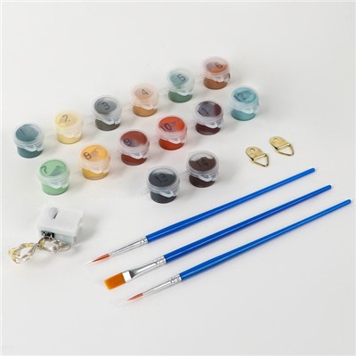 Картина по номерам с подрамником и поталью «Тропики», 20×30 см