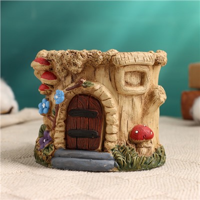 Декоративный горшок для цветов «Домик феи», 10×9×9 см, керамический