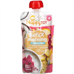 Happy Family Organics, Happy Tot, Super Morning,  Organic Bananas, Dragon Fruit, Coconut Milk & Oats + Super Chia, Stage 4, 4 oz (113 g)