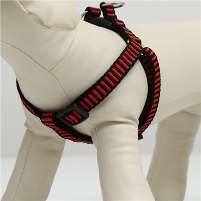 Шлейка рельефная 36-49×1.5 см, красно-чёрная