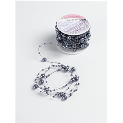 Жемчуг на леске, 3/8 мм, 9±0.5 м, серый