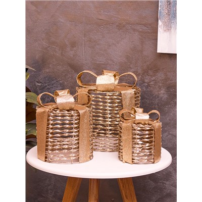 Фигура световая «Подарки цилиндр», 25×20×15 см, 90 LED, батарейки ААх8 (не в компл.), свечение тёплое белое