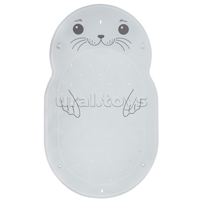 Коврик резиновый для ванны антискользящий 76x45см, "Нерпа" с отверстиями