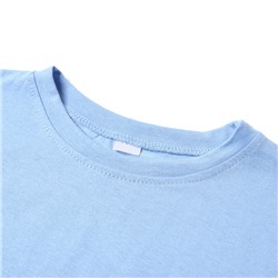 Футболка детская со спущенным плечом, цвет голубой, рост 140 см