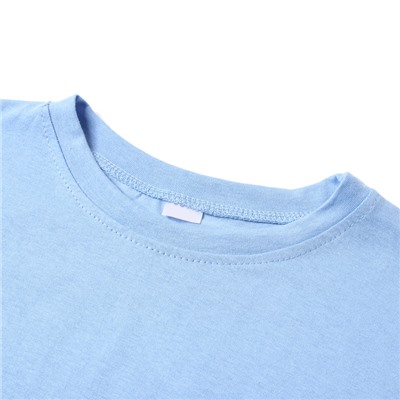 Футболка детская со спущенным плечом, цвет голубой, рост 140 см