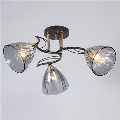 Светильник потолочный BayerLux «Сальма», люстра 3хЕ27, 40 Вт, чёрный, 54×54×24 см