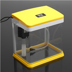 Аквариум SeaStar HX-180F в комплекте: LED-лампа, фильтр, 3.5 л, желтый