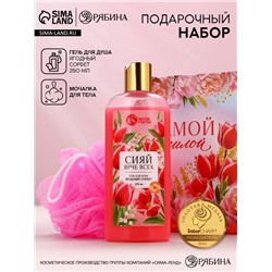 Подарочный набор «Самой милой», гель для душа 250 мл и мочалка для тела, Чистое счастье