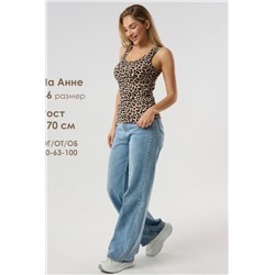 Майка базовая в рубчик леопардовая (Бежевый)