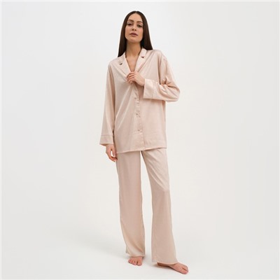 Пижама женская (рубашка, брюки) KAFTAN «Треугольники», молочная, размер 48-50