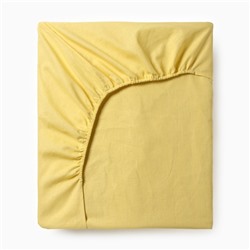 Простыня на резинке 1.5-спальная «Этель», 140×200+25 см, жёлтая, поплин