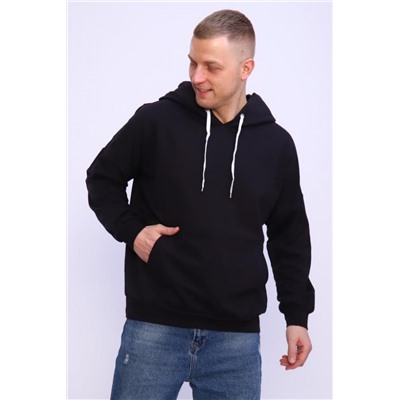 Худи футер двухнитка с тонким начесом Арт. 1009 (Черный)