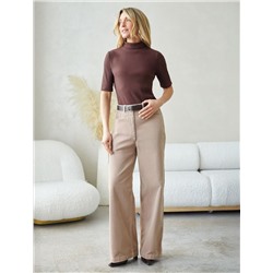 Водолазка из фактурного трикотажа в рубчик