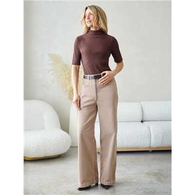 Водолазка из фактурного трикотажа в рубчик