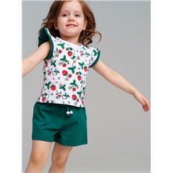 Комплект детский трикотажный для девочек: фуфайка (футболка), шорты