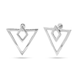 Моносерьги из серебра без вставки, Ю-26009р