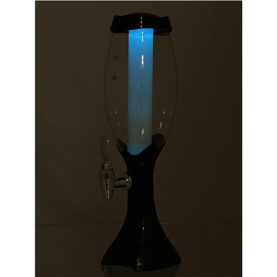 Башня пивная «Вавилон», колба 2 л, подсветка, батарейки Ag10, пластик, чёрная