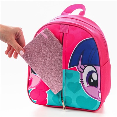 Рюкзак детский для девочки на молнии, 23×10×27 см «Пинки Пай и Искорка», My Little Pony