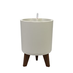 Кашпо для цветов «Флориан», 19 л, d=30 см, h=44.7 см, пластиковое, с автополивом, на ножках, белое