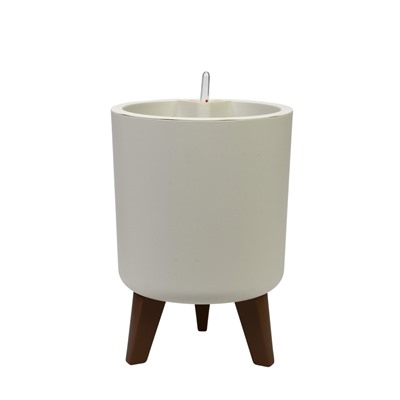 Кашпо для цветов «Флориан», 19 л, d=30 см, h=44.7 см, пластиковое, с автополивом, на ножках, белое