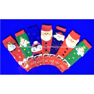 Лиза термоноски детские внутри махра Новогодние арт. 5330