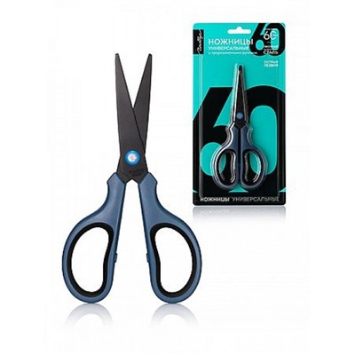 Ножницы 165 мм Н60 пластик, нержав.сталь в блистере Глобус