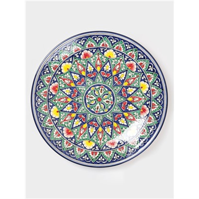 Ляган узбекский Риштанская Керамика, d=43 см, цветной орнамент