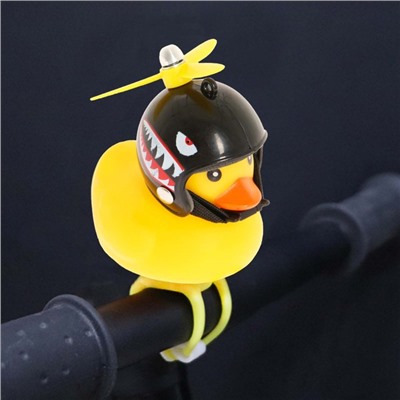 Утка с пропеллером, крепление на руль, желтый, микс