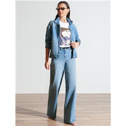 Свободная футболка с принтом из премиального хлопка с эластаном