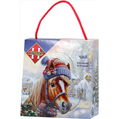HILLTOP. Новый год. Футляр «Лошадка в шапочке» 50 гр. карт.упаковка