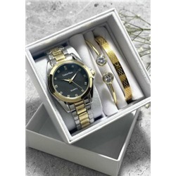 Подарочный набор для женщин часы, 2 браслета + коробка #22853314