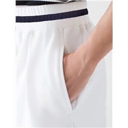 Укороченные широкие брюки из эластичного футера двухнитки